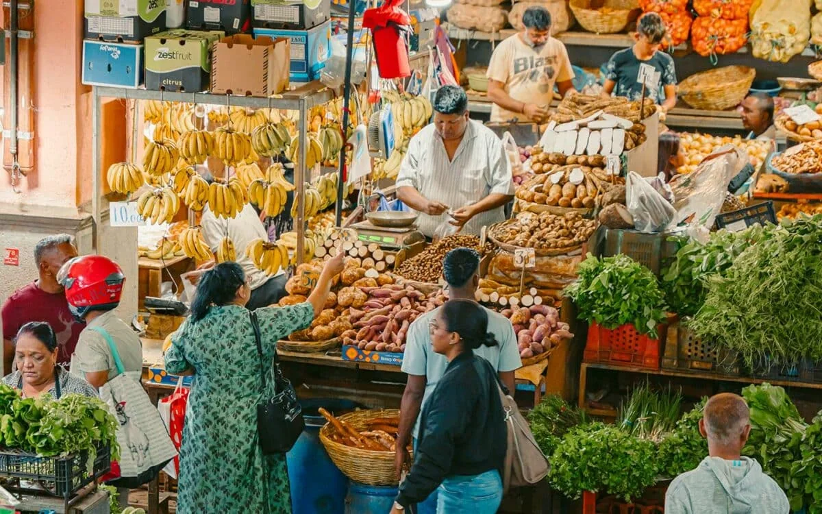Port Louis market in Mauritius